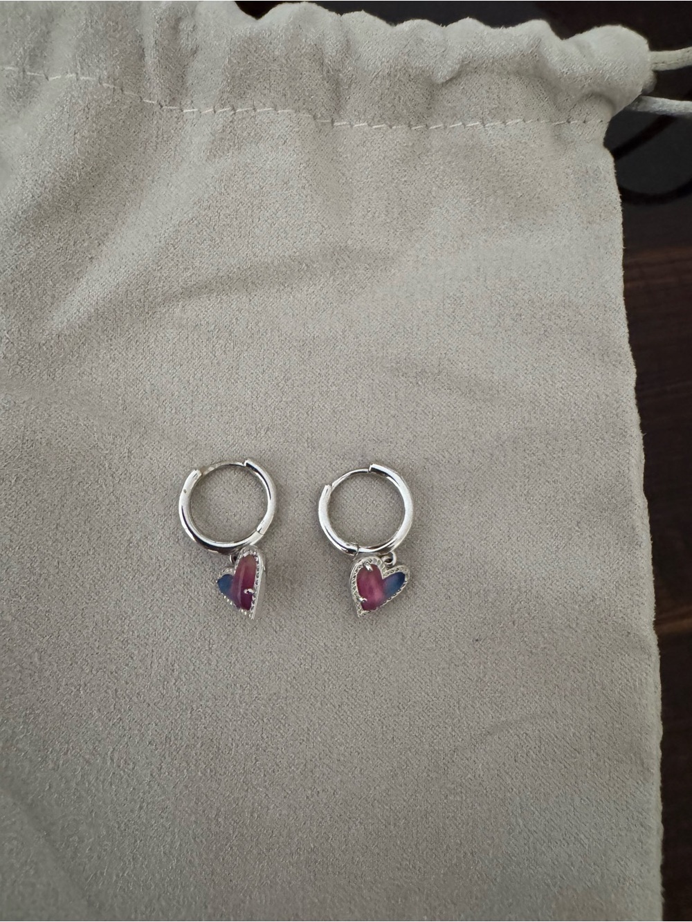 Kendra Scott Ari Heart Huggie Earrings in Watercolor Illusion